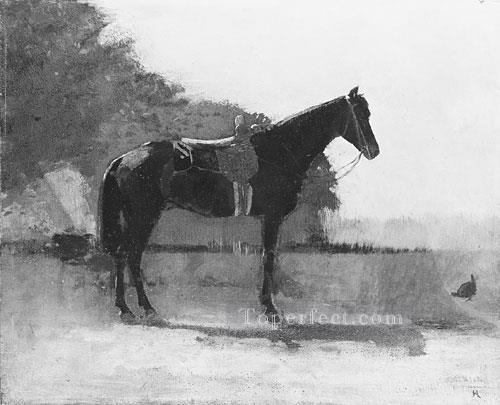 Saddle Horse In Farm Yard Realism painter Winslow Homer Oil Paintings